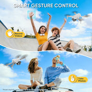 1080P Drone with Camera for Kids & Adults Beginners, Foldable FPV Quadcopter with One Key Takeoff/Landing, Gesture Control, 360° Flips, 2 Batteries, Toy Gift for Teen Boys and Girls