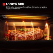 Toshiba 23L Black Mirror Digital Grill Microwave, 900W Countertop Microwave with 1000W Grill, Combination Cooking with 11 Power Levels, Auto Menus, Chef Defrost, Timer, Mirrored Front, MW3-EG23PFI(MB)