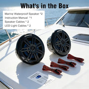 STUDIOFINIX 5.25 Inch 500W Marine Speakers with LED Lights -2 Way Weather Resistant Boat Speakers Perfect for Boats, ATVs, UTVs （Pair,Black）