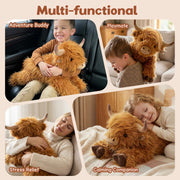 25" | 4.5 Pounds Highland Cow Weighted Stuffed Animals for Kid Adult, Microwavable Stuffed Animal Unscented, Cute Coolable Heatable Weighted Plush Warm Gifts for Christmas Birthday, Large Highland Cow