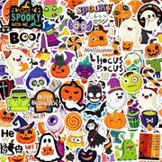300PCS Halloween Stickers Bulk for Kids, Halloween Goodie Bag Stuffers | Waterproof Vinyl Pumpkin Stickers for Water Bottle Teens Adults, Halloween Games Party Favors Treats Supplies(No Duplicates)