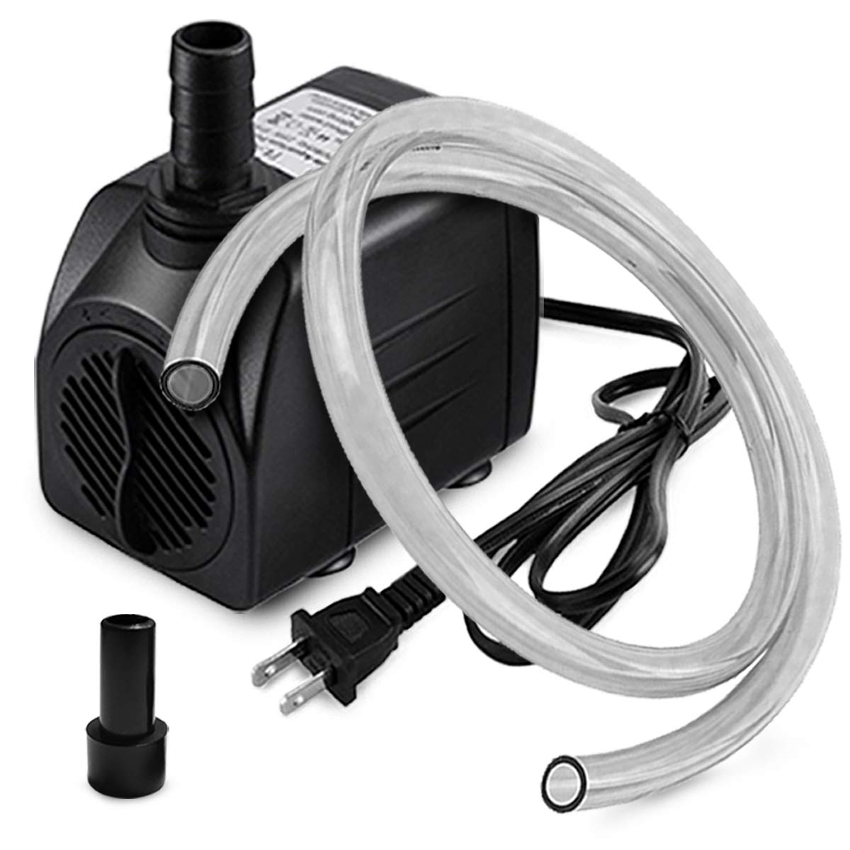 PULACO 160GPH Small Submersible Water Pump with 3.3 ft Tubing | 10Watt Ultra Quiet Fountain Pump (600L/H) for Aquariums, Pond Fountain, Water Feature, Indoor Fountains