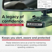 Cobra RAD 490i Laser Radar Detector, New Model with Long Range Detection | Bluetooth, Apple CarPlay and Android Auto Compatible, LaserEye Front and Rear Detection, DSP, Firmware Updatable