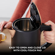 Ninja Perfect Temperature 1.7L Kettle, Rapid Boil, Black & Copper KT200UKCP | Temperature Control kettle with 6 preset temperatures for green tea, coffee and more. LED display & Temperature Hold mode.