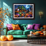 Halloween Puzzle 1000 Pieces for Adults, MisPuz Halloween Jigsaw Puzzles | Gothic Puzzle with Haunted Houses, Ghosts, Pumpkins, Black Cats for Game Night & Holiday Party Gifts