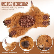 25" | 4.5 Pounds Highland Cow Weighted Stuffed Animals for Kid Adult, Microwavable Stuffed Animal Unscented, Cute Coolable Heatable Weighted Plush Warm Gifts for Christmas Birthday, Large Highland Cow