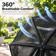 360°Panoramic Rolling Cat Playpen Cat Hamster Ball for Outside | Foldable Breathable Mesh Pet Playpen with Zipper, Portable Lightweight Ball Cage for Indoor Cats, Travel, Lawn & Backyard