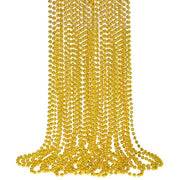 SHAOQINLIN 12 PCS Gold Bead Necklace, Mardi Gras Beads Christmas Necklaces 33" Metallic Beaded Costume Party Necklaces for Parade Throws, Wedding, Birthday, Pirate Party Favors