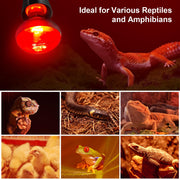 MIXJOY 100W Infrared Heat Lamp Bulbs, 2 Pack Reptile Infrared Heat Emitter Red Heat Lamp Bulbs Infrared Basking Light Bulbs for Reptiles, Bearded Dragon, Lizard, Tortoise, Chickens, Pets