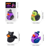 24 Pcs Halloween Party Favors Rubber Ducks,Baby Showers Accessories Bath Toys for Kids Halloween Decorations Trick or Treat Supplies Goodie Bag Fillers (Halloween Card)