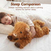 25" | 4.5 Pounds Highland Cow Weighted Stuffed Animals for Kid Adult, Microwavable Stuffed Animal Unscented, Cute Coolable Heatable Weighted Plush Warm Gifts for Christmas Birthday, Large Highland Cow