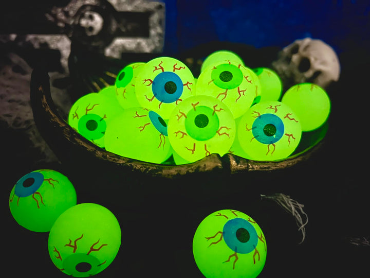 24ct 1.3" Extra Large Glow in the Dark Eyeballs Bouncy Balls