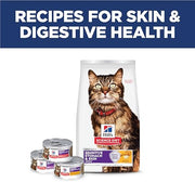 Hill's Science Diet Sensitive Stomach & Skin Dry Cat Food | #1 Veterinarian Recommended, Adult Formula, Chicken & Rice, 7 lb. Bag (Updated Formula)