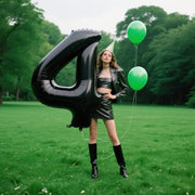 40 Inch Black Number 4 Balloons Foil Digital Helium Number Balloons | for 4th 14th 24 34 35 Birthday Anniversary Wedding Party Decorations,Jumbo Helium Balloon Giant Large Digital Balloon