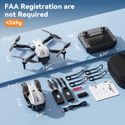 Drone with Camera for Adults, Brushless Quadcopter with Screen, 2 Batteries | 1080P HD camera, 4.5" LCD screen, altitude hold, gesture selfie, 3D flip, travel gift for kids teens, iOS Android