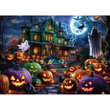 Halloween Puzzle 1000 Pieces for Adults, MisPuz Halloween Jigsaw Puzzles | Gothic Puzzle with Haunted Houses, Ghosts, Pumpkins, Black Cats for Game Night & Holiday Party Gifts