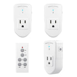 BN-LINK Wireless Remote Control Outlet Electrical Switch for Lights, Fans, Christmas Lights, Small Appliance, 100ft Long Range White (Learning Code, 3 Outlets +1 Remote) 1200W/10A, ETL & FCC Certified