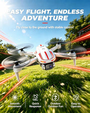 Pallton Drone with Camera for Adults, 1080P FPV Foldable RC Quadcopter | Easy Fly Toy Drone for Kids & Beginners, Altitude Hold, Headless Mode, One Key Start, 3D Flips, 2 Batteries, Carrying Case