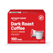 Amazon Brand - Happy Belly Dark Roast Coffee Pods, Compatible with Keurig 2.0 K-Cup Brewers, 100 Count