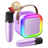 Kinglucky Mini Karaoke Machine for Kids, Top Birthday Gift for Girls Ages 3-12 Years Old, Kids' Personal Video Players Accessories with 2 Mics Singing Present Toy Purple