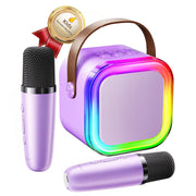 Kinglucky Mini Karaoke Machine for Kids, Top Birthday Gift for Girls Ages 3-12 Years Old, Kids' Personal Video Players Accessories with 2 Mics Singing Present Toy Purple