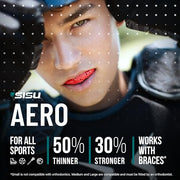 SISU Aero Medium Mouthguard, Snow White - 30% Stronger Protection for Lacrosse, Football, Hockey, Roller Derby, Team Sports - Remoldable Up to 20 Times - Ultra Slim - Works for Braces - Non Toxic
