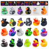 24 Pcs Halloween Party Favors Rubber Ducks,Baby Showers Accessories Bath Toys for Kids Halloween Decorations Trick or Treat Supplies Goodie Bag Fillers (Halloween Card)