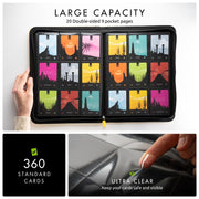 Vault X 9 Pocket Zip Trading Card Binder 360 Cards Exo-Tec (Yellow) | Holds 360 standard-size TCG cards in 20 side-loading 9-pocket pages. Padded, water-resistant Exo-Tec cover.