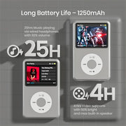 64Gb Mp3 Player with Bluetooth Y1 Portable Music Digital Players Supports Playlist Audiobook Video Nice Gadget for Kids Silver