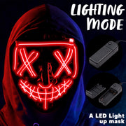 JOYIN Halloween Led Mask, Light Up Mask and Gloves for Cosplay Costume (Red), 3 Modes Scary Glow in The Dark Masks for Boys Girls Halloween Party Dress Up Accessories, Gifts Giving