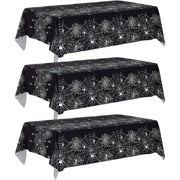 Actilize 3 Pack Halloween Tablecloth-54 x 108 Inch Spider Web Design Black | Halloween Decorations Disposable Plastic Table Covers Spider Web Design for Outdoor Indoor Halloween Party Table Decor