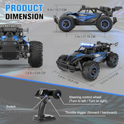 kolegend Remote Control Car 2.4GZh High Speed 25km/h RC Monster Trucks 50+min with LED Headlight and Rechargeable Battery for Boys Girls Kids