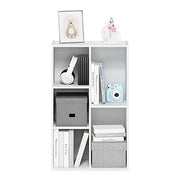 Furinno LUDER Book Shelf, 5-Cube Bookshelf, Reversible Bookcase, 9.4 x 19.5 x 31.5, Easy Assembly, for Living Room, Bedroom, Home Office, White