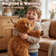 25" | 4.5 Pounds Highland Cow Weighted Stuffed Animals for Kid Adult, Microwavable Stuffed Animal Unscented, Cute Coolable Heatable Weighted Plush Warm Gifts for Christmas Birthday, Large Highland Cow