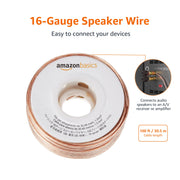Amazon Basics 16-Gauge Speaker Wire Cable, Polarity Marked, 100 ft, Bronze