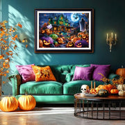 Halloween Puzzle 1000 Pieces for Adults, MisPuz Halloween Jigsaw Puzzles | Gothic Puzzle with Haunted Houses, Ghosts, Pumpkins, Black Cats for Game Night & Holiday Party Gifts