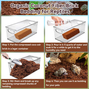 Legigo 4 Pack Coconut Fiber Substrate, Natural Coco Coir Reptile Bedding