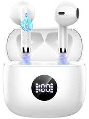 Wireless Bluetooth 5.4 Earbuds, LED Power Display Headphones, 6D Stereo | HiFi Stereo Earbuds, In-Ear Noise Cancelling Mic, 40H Playback Mini Case, IP7 Waterproof Sports Earphones, Android iOS