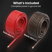 GEARit Battery Cable, CCA Amp Wire, 0 Gauge 25FT Each Black/Red