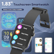 Smart Watch for Men, 120 Sports Modes Smartwatch with 1.83" HD, Alexa Built-in, Heart Rate/Sleep Monitor, IP67 Waterproof, Bluetooth Call & Music Control Fitness Watch for iPhone/Android (Black)