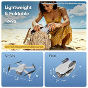 1080P Drone with Camera for Kids & Adults Beginners, Foldable FPV Quadcopter with One Key Takeoff/Landing, Gesture Control, 360° Flips, 2 Batteries, Toy Gift for Teen Boys and Girls