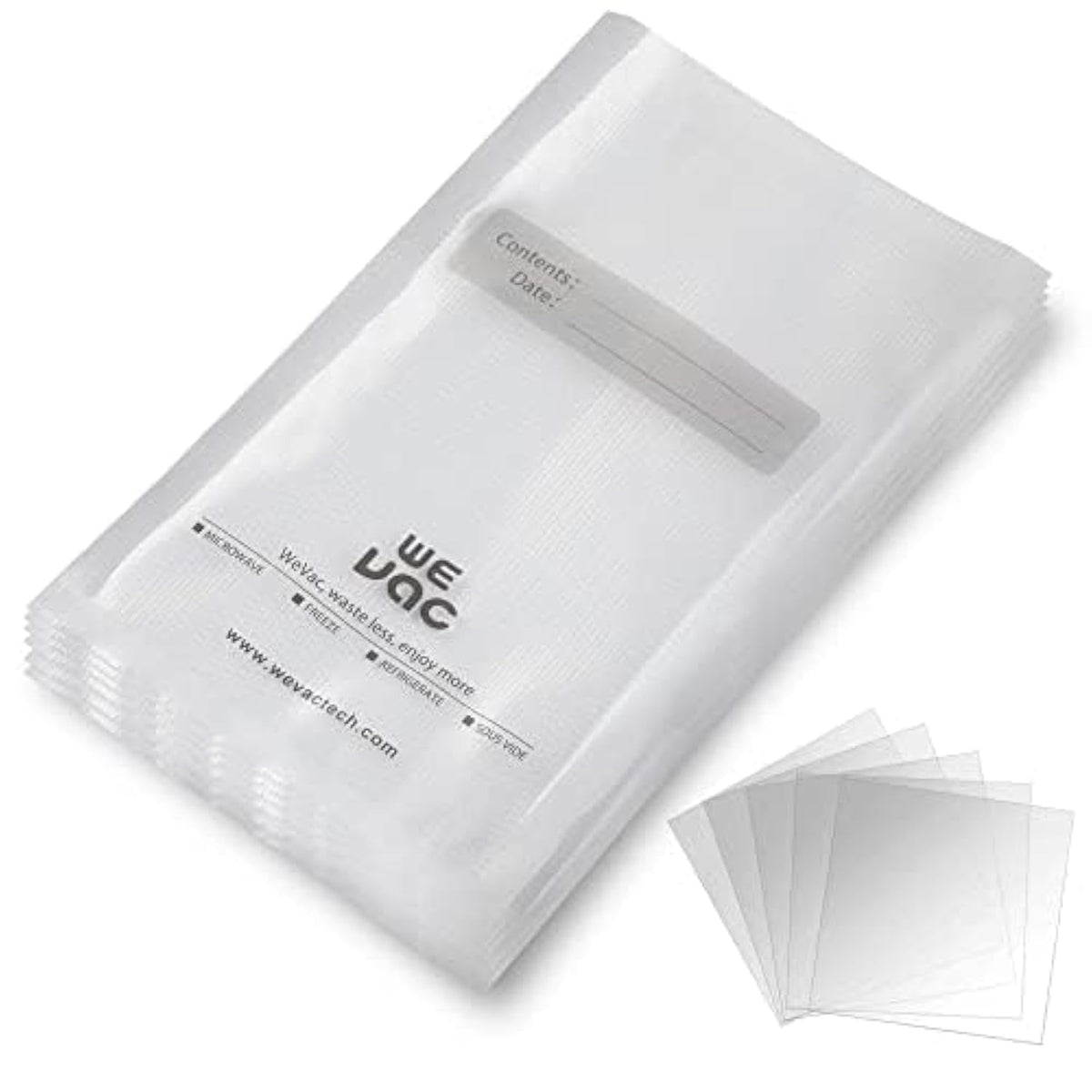Wevac Vacuum Sealer Bags 8x12" 100 Quart for Food Saver Vacuum Seal machine