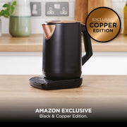 Ninja Perfect Temperature 1.7L Kettle, Rapid Boil, Black & Copper KT200UKCP | Temperature Control kettle with 6 preset temperatures for green tea, coffee and more. LED display & Temperature Hold mode.