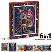 TOSY Picture Cube Halloween Spooky Fun: 6-in-1 Magnetic Picture Puzzle, 80 Blocks, 480 Puzzle Faces, 0.63 in, B052, Seamless UV Art, Display-Ready Frame, Collectible, STEM/STEAM Gift for Kids & Adults