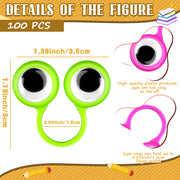 Zubebe 80 Pcs Halloween Witch Fingers Pointers and Googly Eye Rings Set | Fake Nail Covers for Reading, Wiggly Googly Eyeball Rings for Costume, Party Favors for Classroom Halloween Events Cosplay