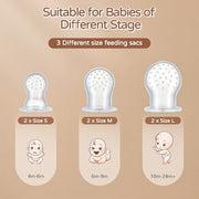 2 Pack Silicone Baby Fruit Feeder with Mini Freezer Tray, Breastmilk Popsicle Molds for Infant Teething Relief, Baby Teethers, Fresh Food Feeder for Safe Infant Self Feeding - Purple
