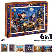 TOSY Picture Cube Halloween Spooky Fun: 6-in-1 Magnetic Picture Puzzle, 80 Blocks, 480 Puzzle Faces, 0.63 in, B052, Seamless UV Art, Display-Ready Frame, Collectible, STEM/STEAM Gift for Kids & Adults