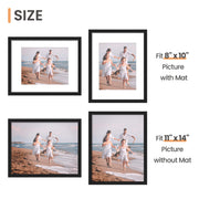 upsimples 11x14 Picture Frame, Gallery Wall Frames Set of 5, Black | Photo Frame Collage Wall Decor, 11 x 14 Frame, 8x10 Frame with Mat for Family, Baby, Hallway, Diamond, Christmas