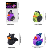 24 Pcs Halloween Party Favors Rubber Ducks,Baby Showers Accessories Bath Toys for Kids Halloween Decorations Trick or Treat Supplies Goodie Bag Fillers (Halloween Card)