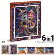 TOSY Picture Cube Halloween Spooky Fun: 6-in-1 Magnetic Picture Puzzle, 80 Blocks, 480 Puzzle Faces, 0.63 in, B052, Seamless UV Art, Display-Ready Frame, Collectible, STEM/STEAM Gift for Kids & Adults